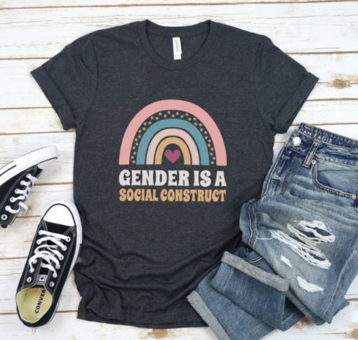 Gender is a Social Construct Shirt, Boho Rainbow LGBT T Shirt, LGBT Pride Shirt, Pride Month T Shirt