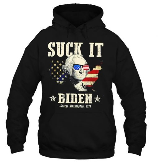 Suck It Biden 4Th Of July George Washington 1776 American Flag T Shirt