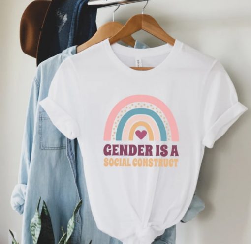 Gender is a Social Construct Shirt, Boho Rainbow LGBT T Shirt, LGBT Pride Shirt, Pride Month T Shirt