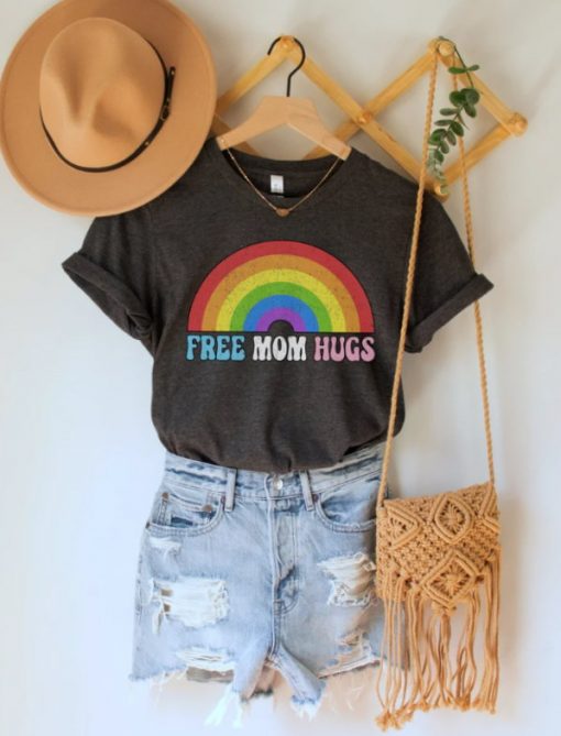 Free Mom Hugs Shirt, Pride Month TShirt, LGBTQ Mom T-Shirt, LGBT Ally Clothing
