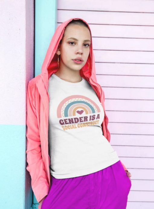 Gender is a Social Construct Shirt, Boho Rainbow LGBT T Shirt, LGBT Pride Shirt, Pride Month T Shirt