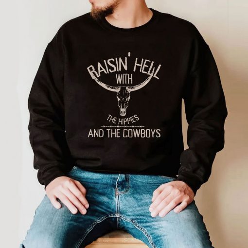 Raising-Hell With The Hippies And Cowboys Western Cowhide Tank Top