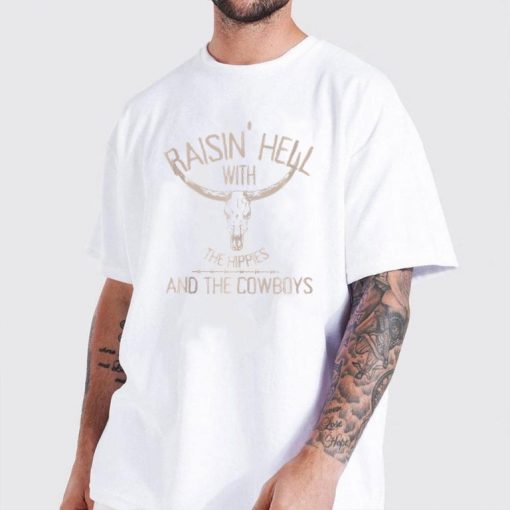 Raising-Hell With The Hippies And Cowboys Western Cowhide Tank Top