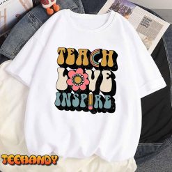 Back To School Teach Love Inspire Retro Teachers Women T Shirt img1 8