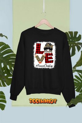 Finance Clerk Love Messy Bun Leopard Buffalo Back To School T Shirt img1 C6