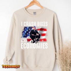 Funny USA Flag I Crash Bikes and Economies T Shirt img3 t3