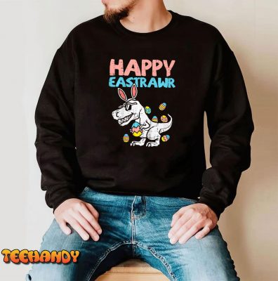 Kids Happy Eastrawr Trex Dino Toddler Boys Easter Dinosaur Kids T Shirt img2 C4