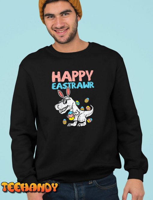 Kids Happy Eastrawr Trex Dino Toddler Boys Easter Dinosaur Kids T-Shirt