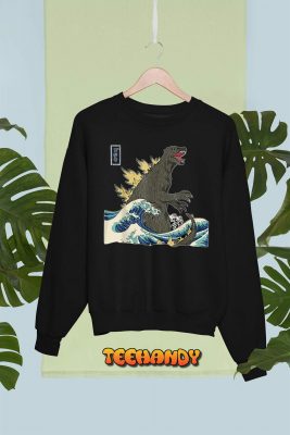 THE GREAT MONSTER OFF KANAGAWA TeamGodzilla Wave Poster T Shirt img1 C6