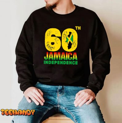 Vintage Jamaica 60th Independence Day 2022 Jamaican Map Flag T Shirt img2 C4