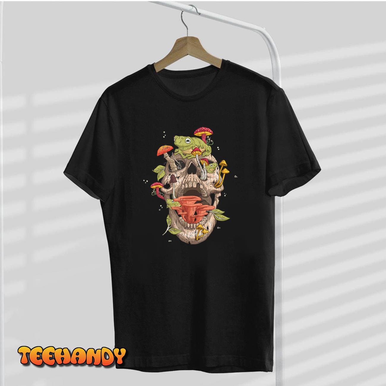 Cottagecore frog Skull Mushroom Collector Men Women Vintage T-Shirt