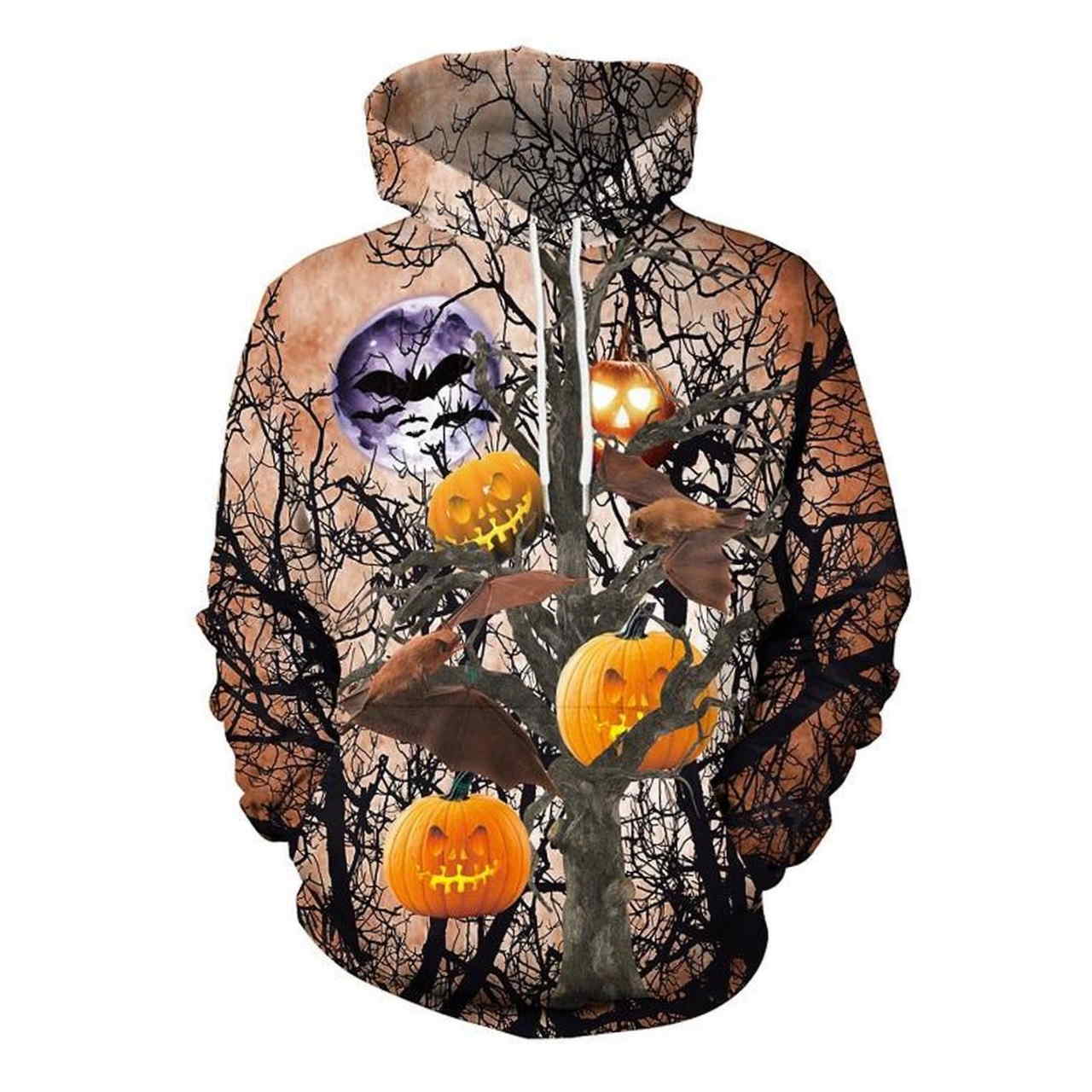 Halloween Jack O Lantern Pumpkin Lantern 3D Hoodie Zipper Hoodie