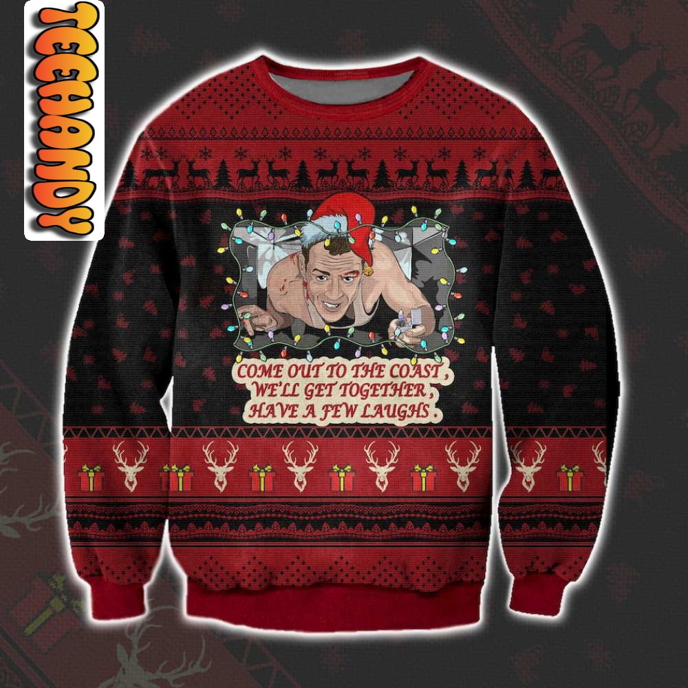 DIE HARD Come out to the Coast Christmas Ugly Sweater DIE HARD Come out to the Coast Christmas Ugly Sweater