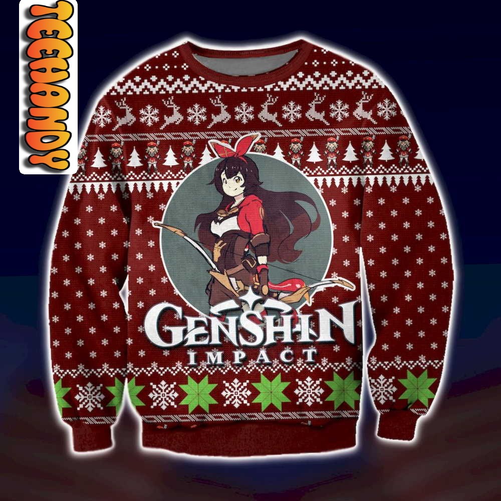Genshin Impact Amber Ugly Christmas Sweater