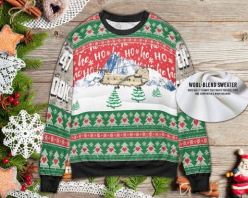 Chinook Ho Ho Ho US Army CH-47F 3D Sweater