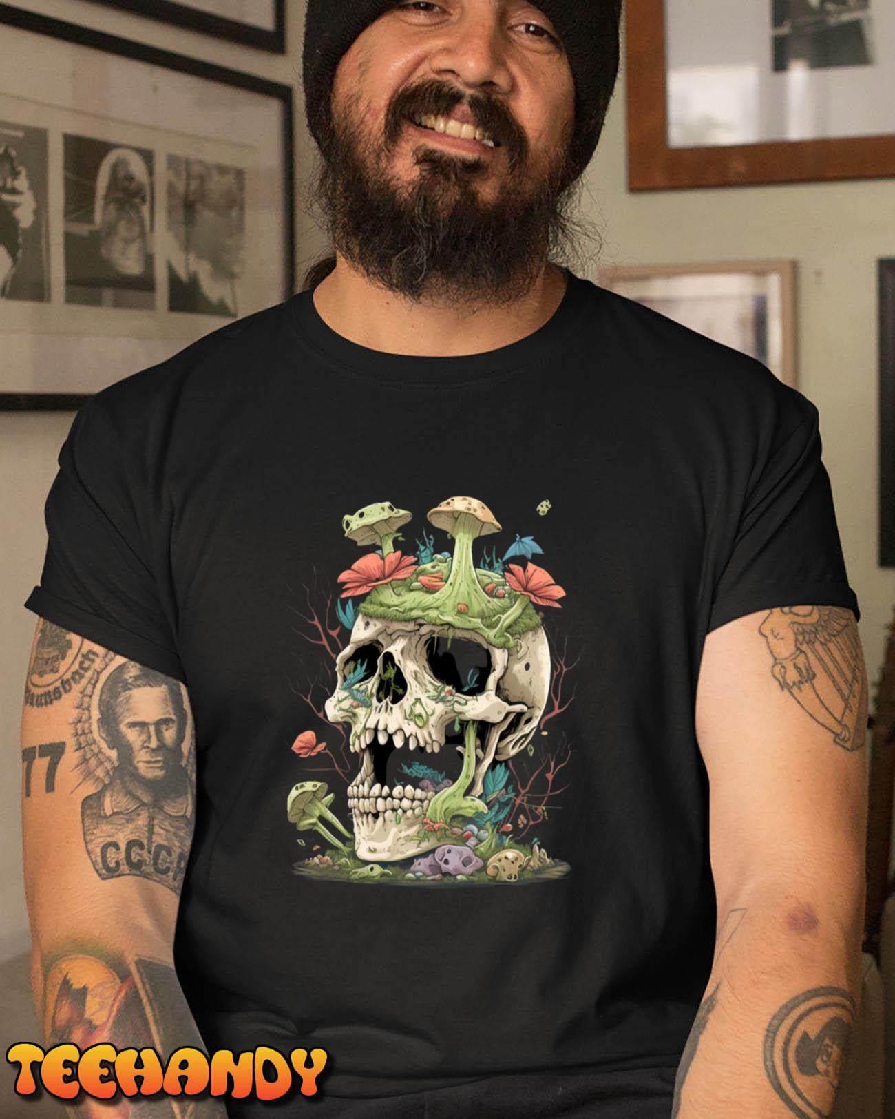 Cottagecore Skull Mushroom Collector Men Women Vintage Pullover Hoodie