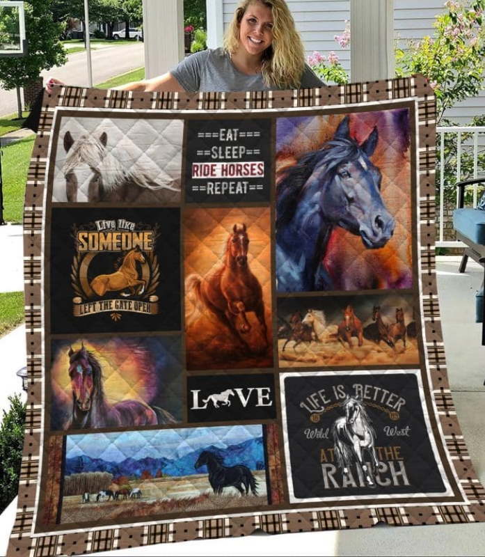 Horse Sweat And Tears Quilt Blanket