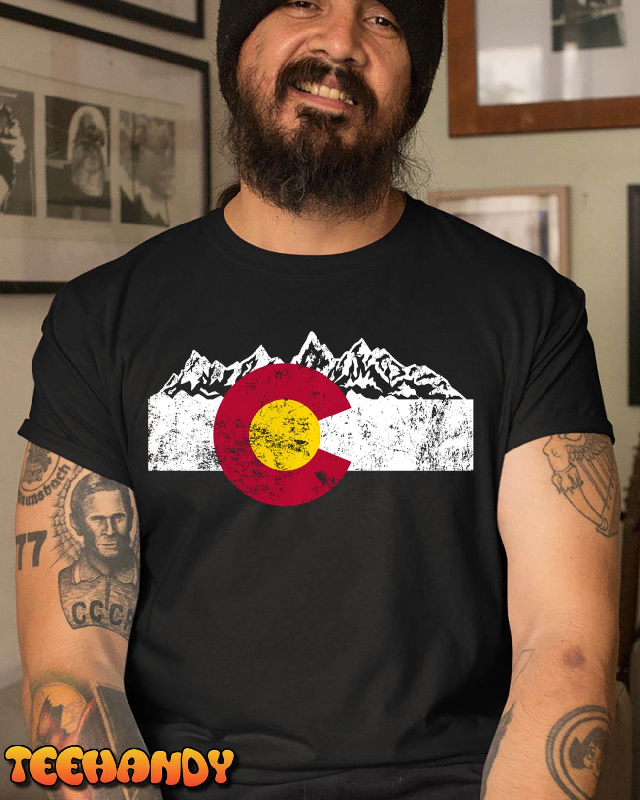 Vintage Colorado Flag Retro Mountain Souvenir Men Women Pullover Hoodie