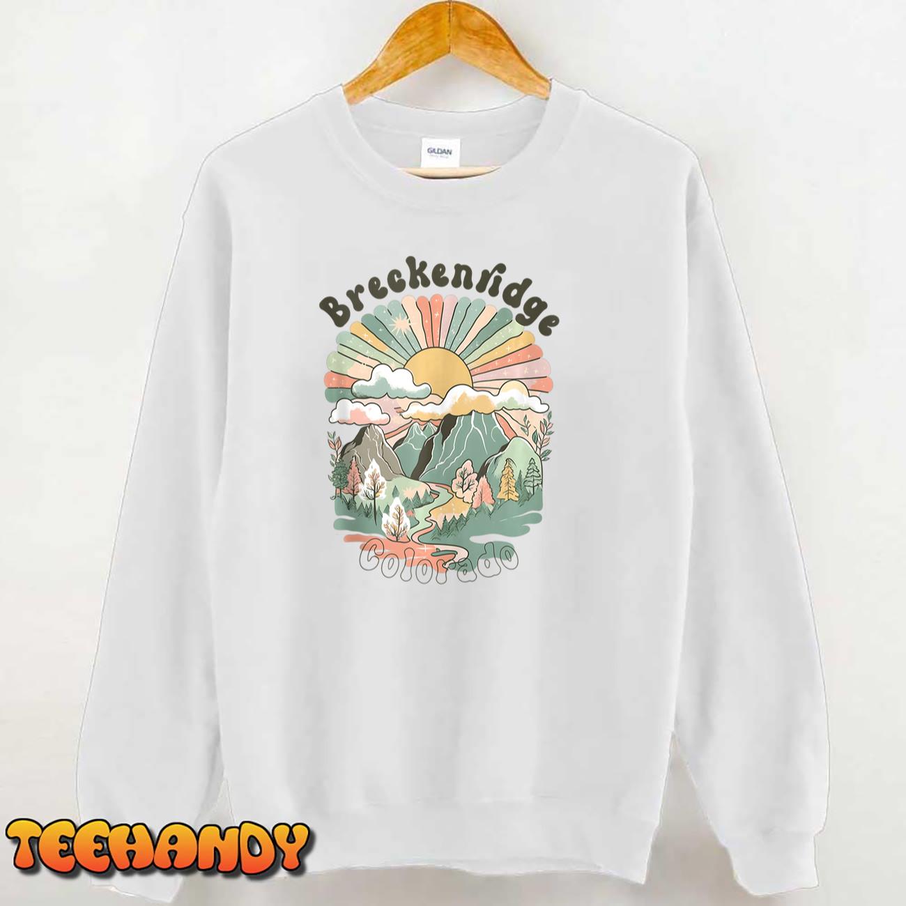 Vintage Breckenridge Colorado Mountains Hiking Sunset Groovy T Shirt