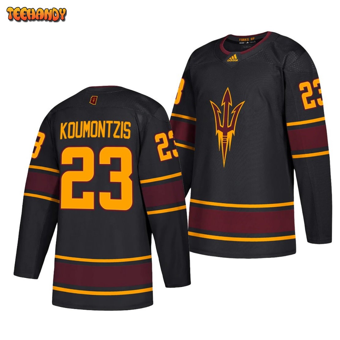 Arizona State Sun Devils Demetrios Koumontzis Black Replica College Hockey Jersey
