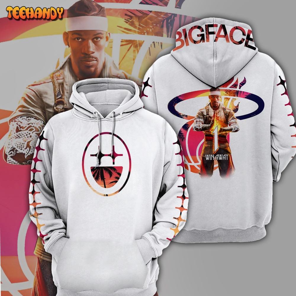 Jimmy Butler Miami Heat BigFace 3D White Hoodie