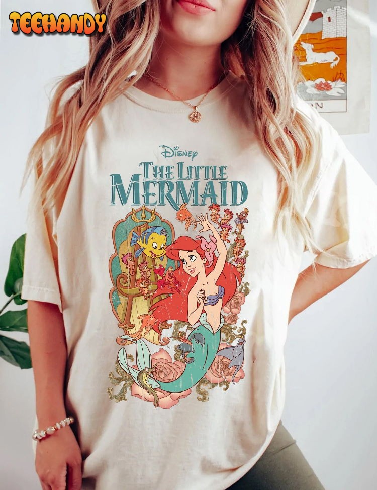 Vintage Little Mermaid Comfort Colors Shirt, Little Mermaid Ariel Shirt