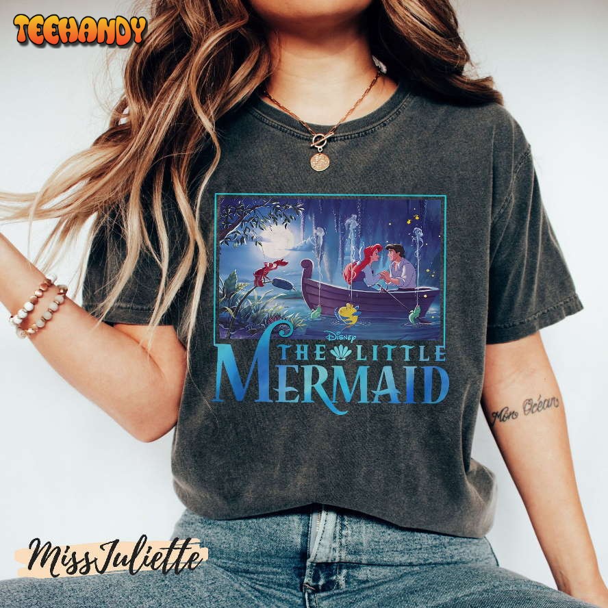 Comfort Colors Vintage Disney Romantic Little Mermaid Ariel and Prince Shirt