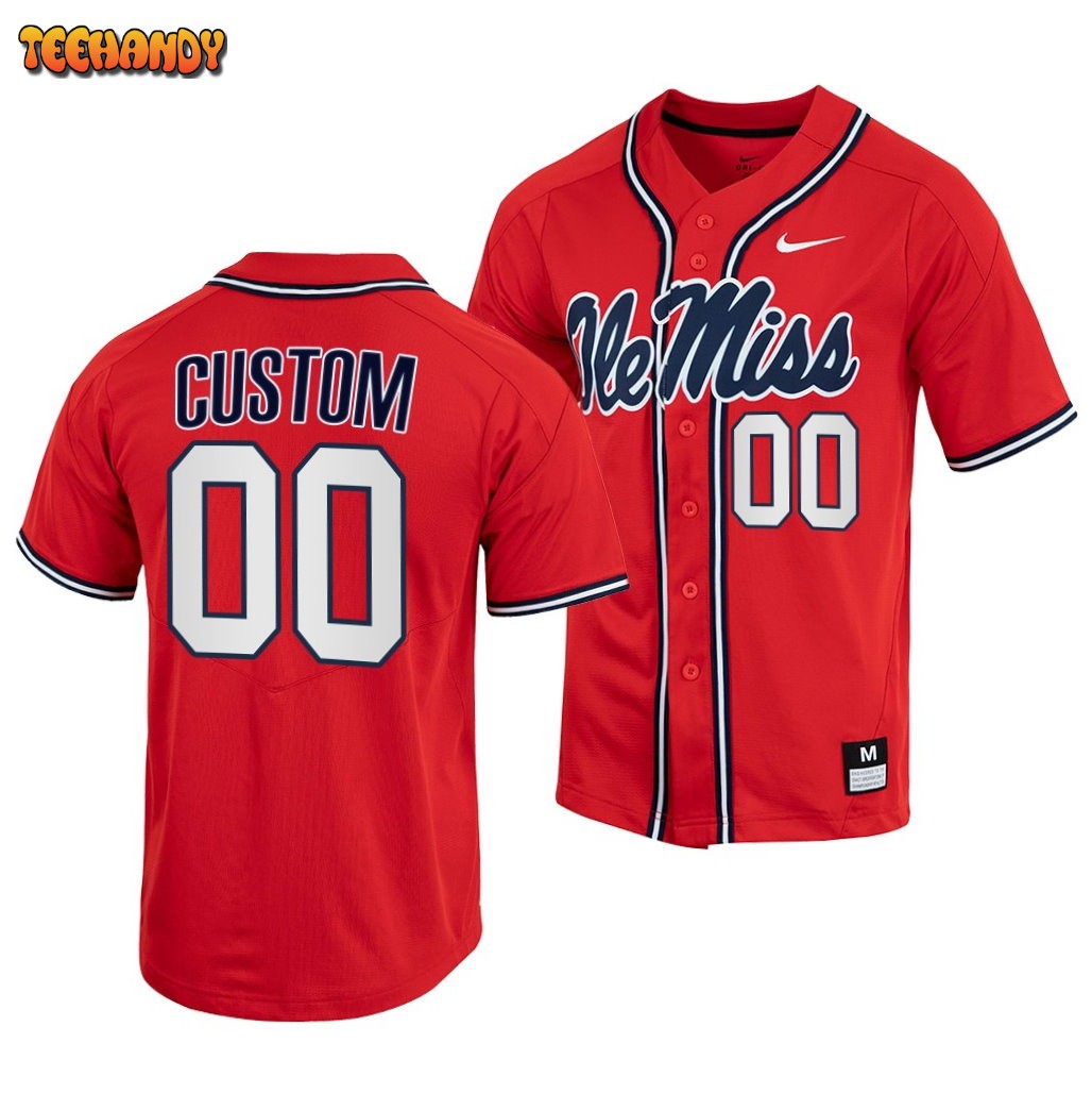 Ole Miss Rebels Custom College Baseball Jersey Red