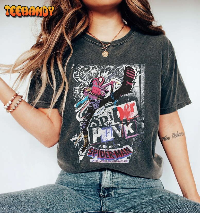 Retro Across the Spider-Verse Comfort Colors Shirt, Vintage Spider-Punk T-Shirt