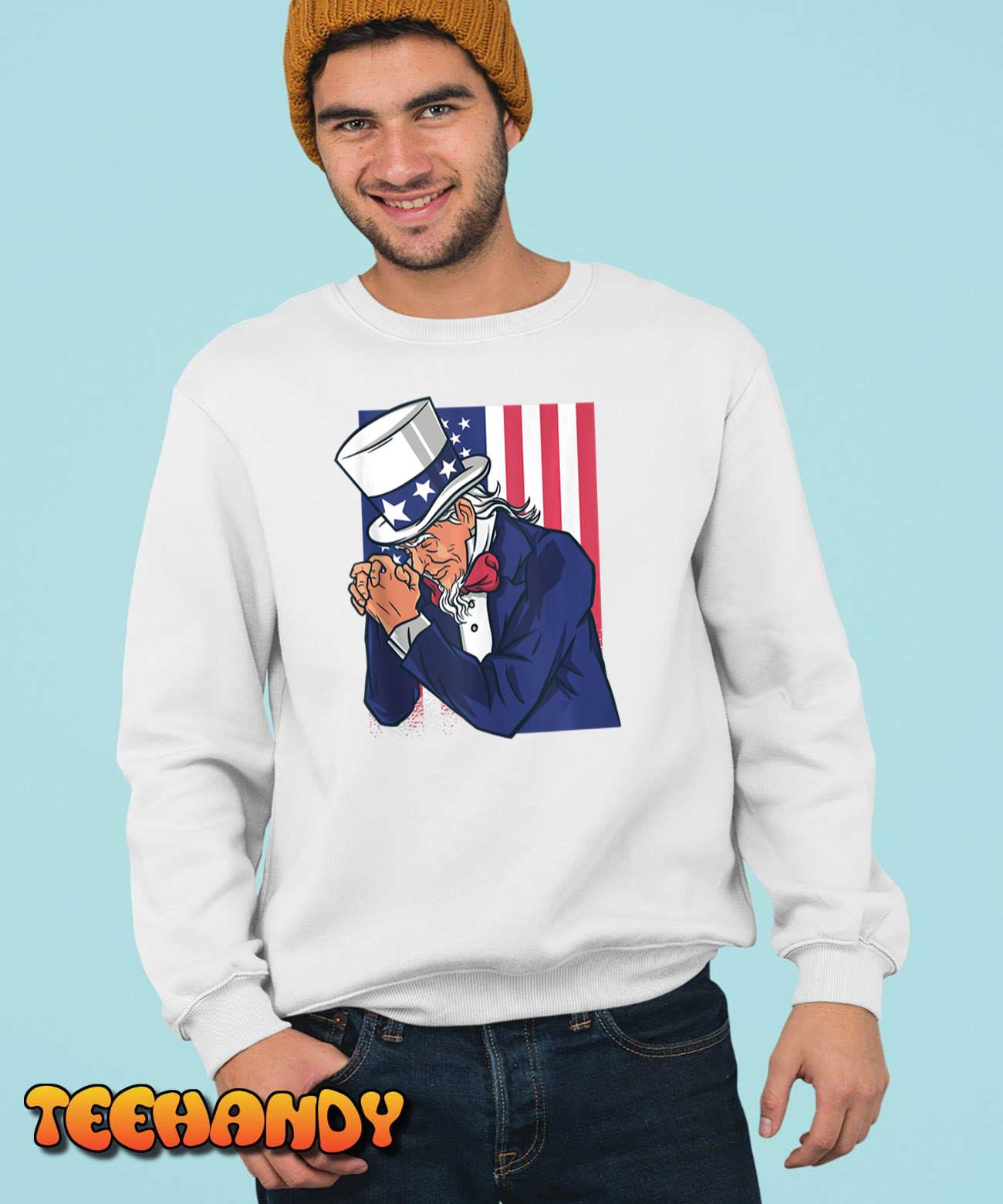 Uncle Sam Praying Us American Patriotic Culture 4th July T Shirt Uncle Sam Praying Us American Patriotic Culture 4th July T Shirt