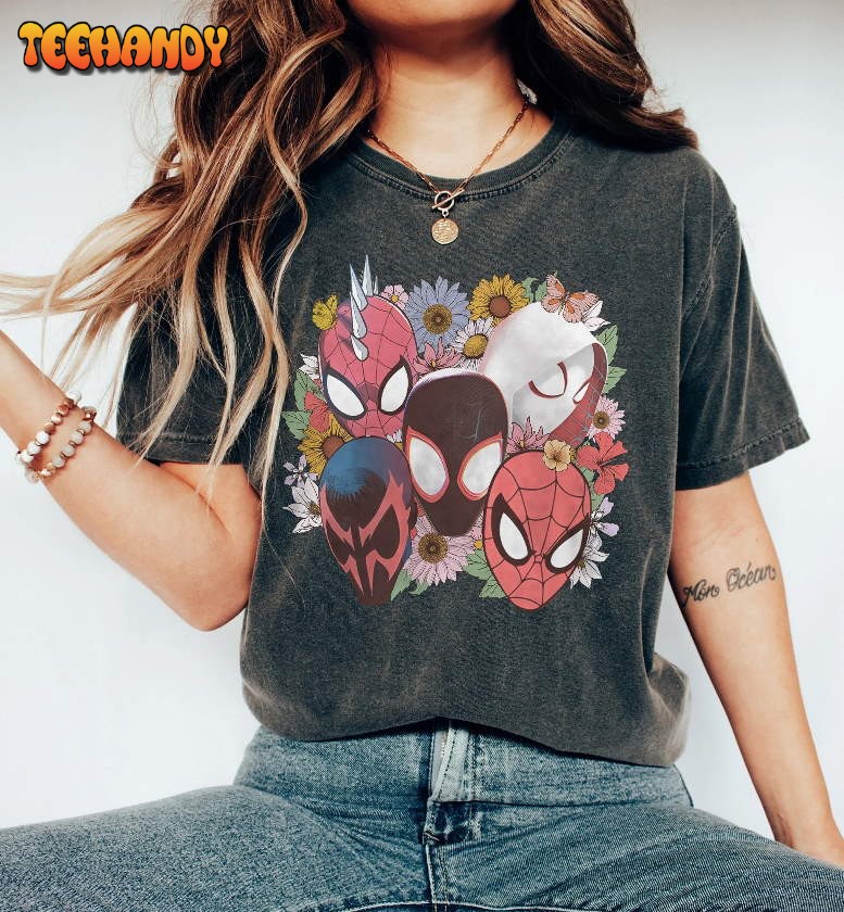 Vintage Floral Spider-Man Across The Spider-Verse Comfort Color Shirt
