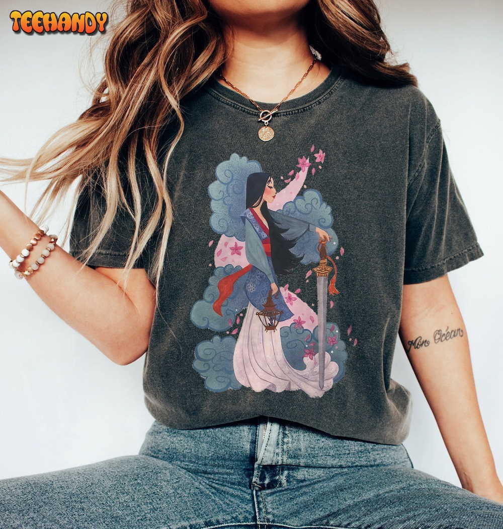 Vintage Watercolor Mulan Princess Comfort Colors Shirt, Disney Princess Mulan T-Shirt