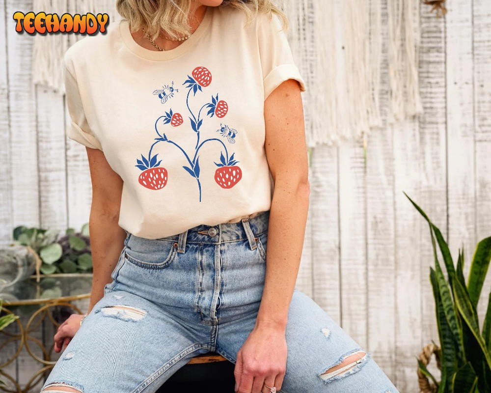 Cottagecore Strawberries Shirt Cottagecore Shirt, Cottagecore Sweatshirt