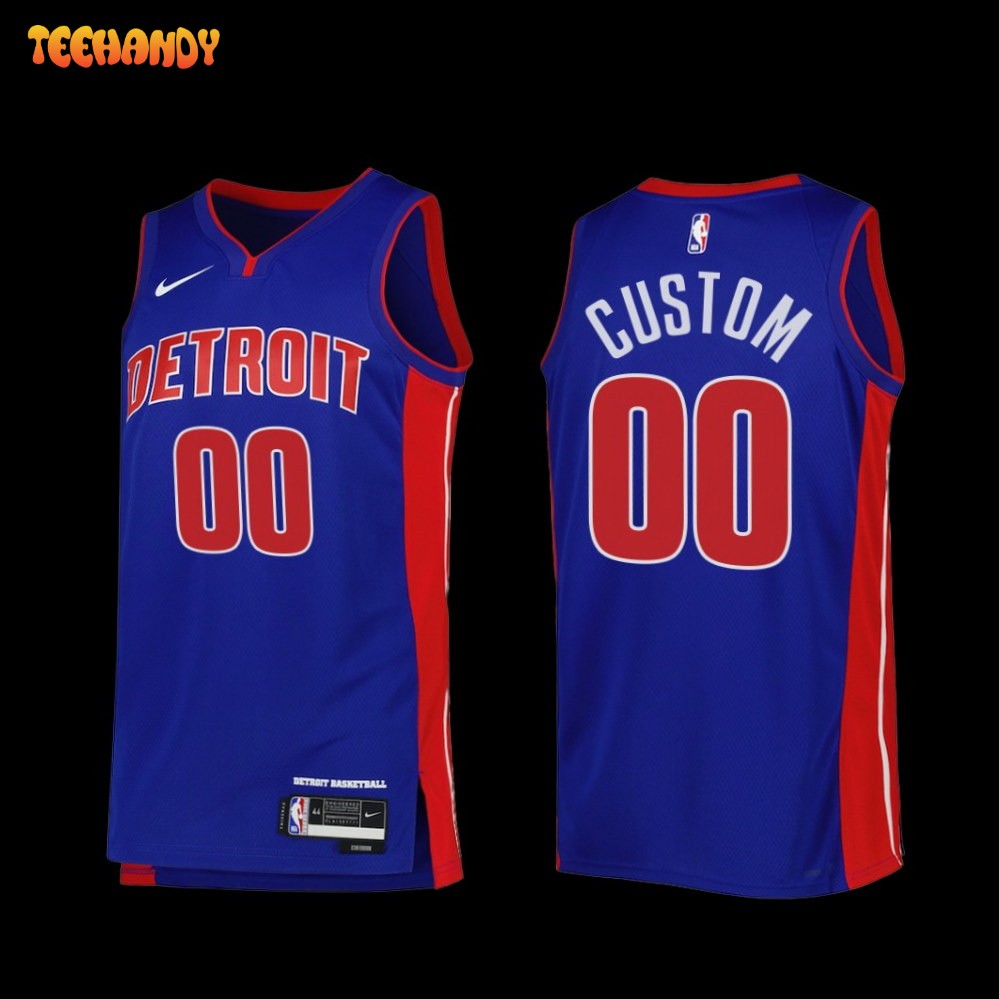 Detroit Pistons Custom 2022-23 Icon Edition Jersey Blue