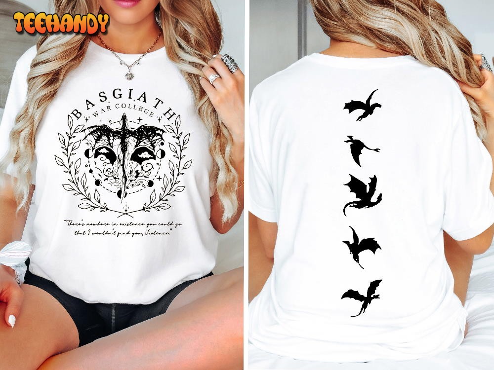 Fourth Wing Double-Sided Shirt, Basgiath War College Sweatshirt Fourth Wing Double-Sided Shirt, Basgiath War College Sweatshirt