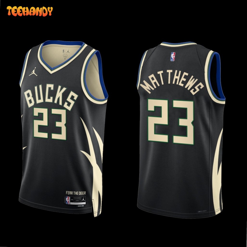 Milwaukee Bucks Wesley Matthews 2022-23 Black Statement Edition Jersey
