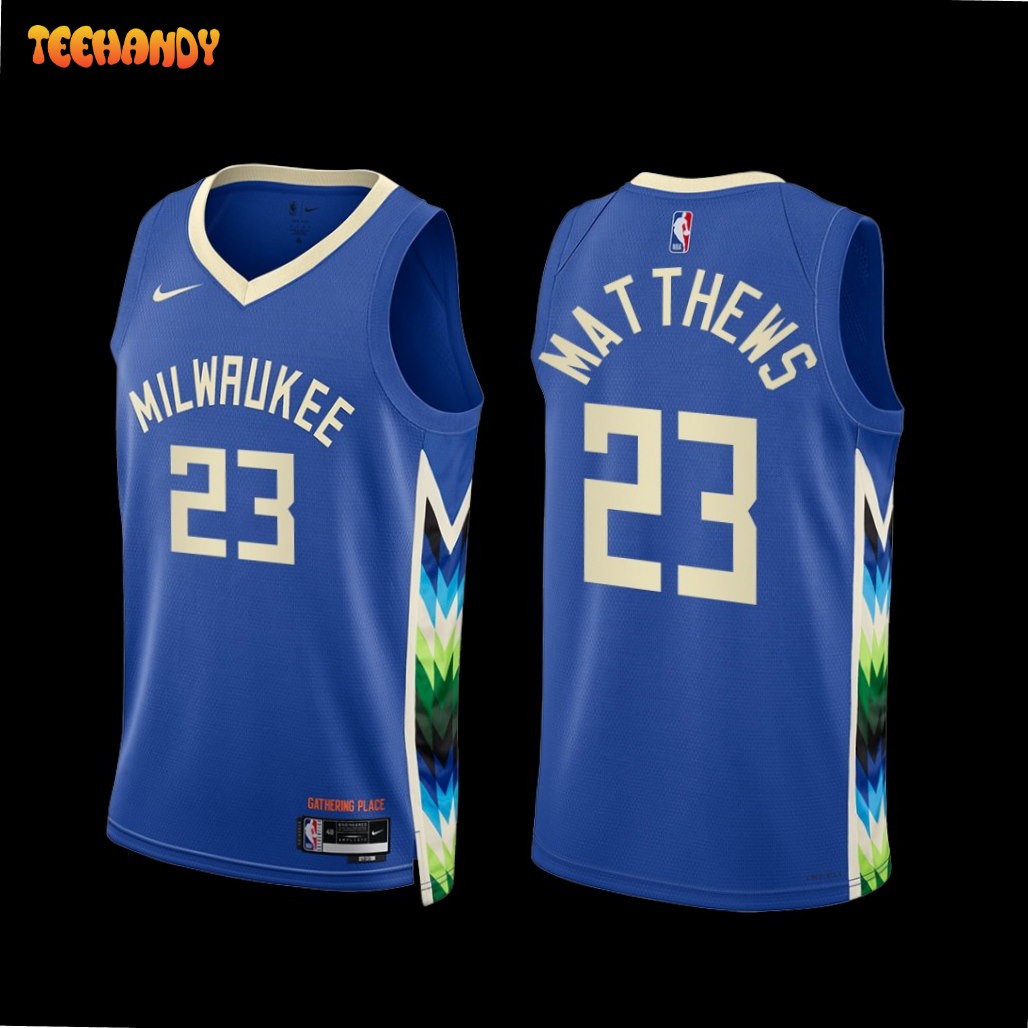 Milwaukee Bucks Wesley Matthews 2022-23 City Edition Jersey Blue