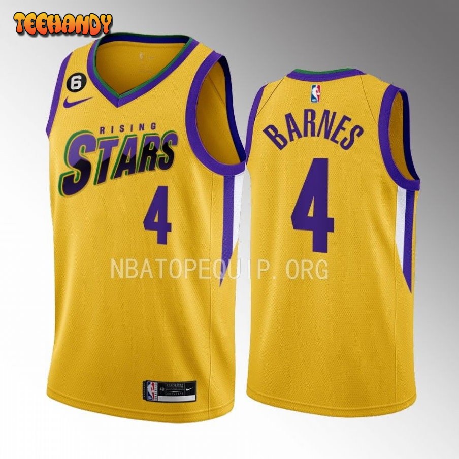 Toronto Raptors Scottie Barnes 2023 NBA Rising Stars Yellow Jersey