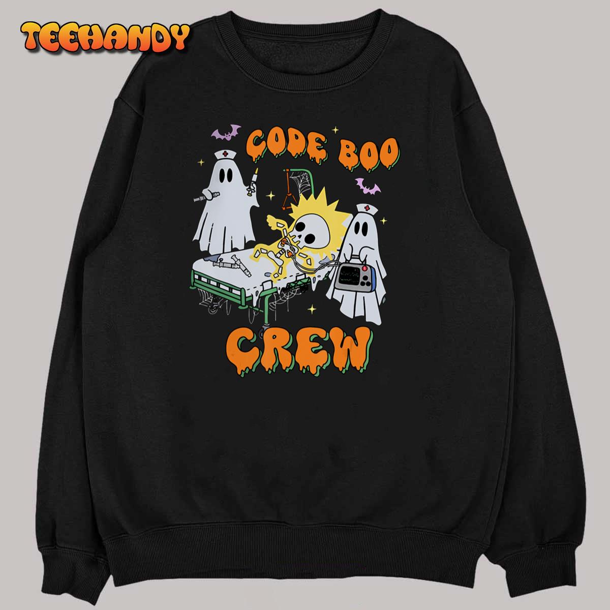 Code Boo Crew Funny Ghost Nurse Halloween Costume Nursing T-Shirt Code Boo Crew Funny Ghost Nurse Halloween Costume Nursing T-Shirt