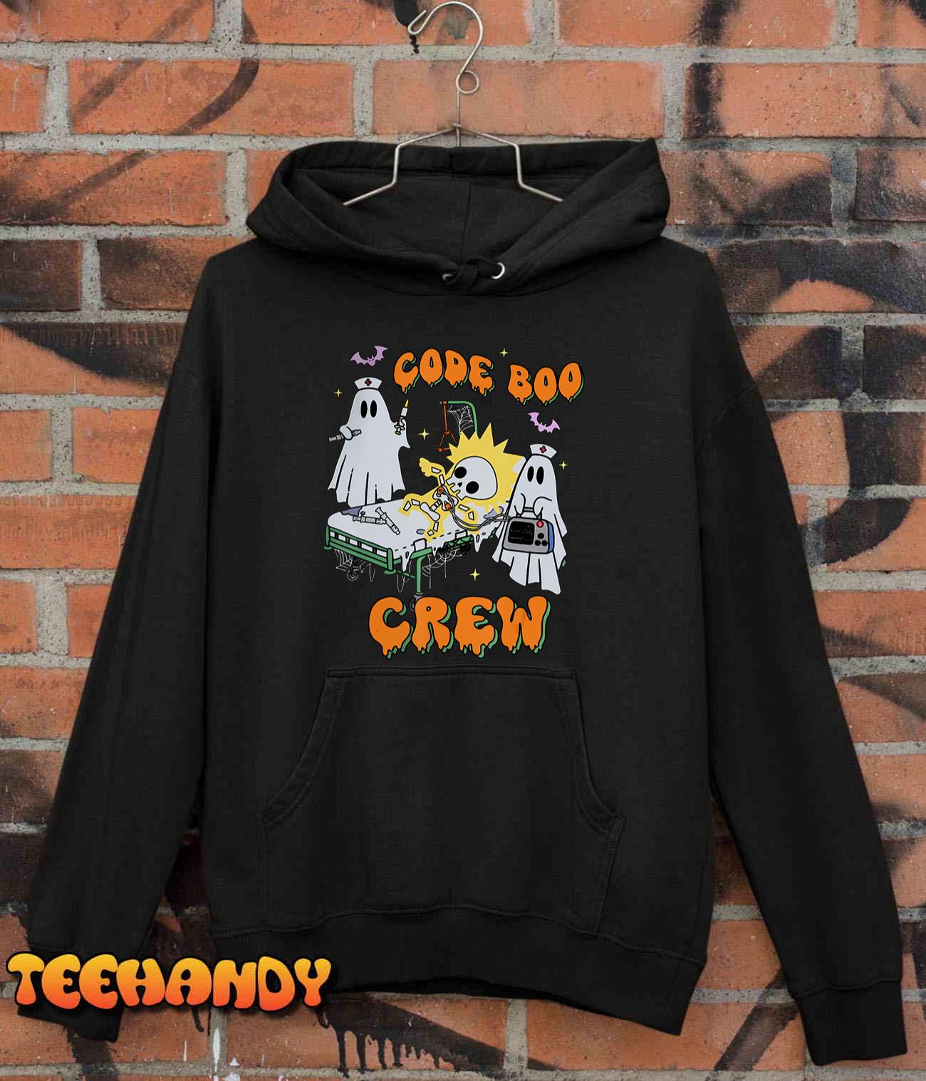 Code Boo Crew Funny Ghost Nurse Halloween Costume Nursing T-Shirt Code Boo Crew Funny Ghost Nurse Halloween Costume Nursing T-Shirt