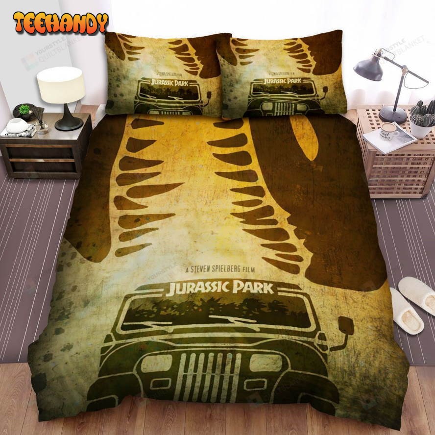 Jurassic Park Movie Vintage Filter Image Spread Comforter Bedding Sets