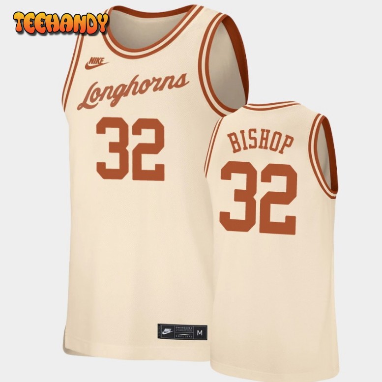 Men’s Texas Longhorns Christian Bishop Cream Retro Replica Basketball Jersey