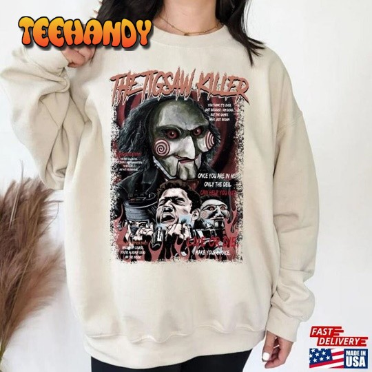 Retro Saw Jigsaw Comfort Color Vintage 90S Horror Movie T Shirt