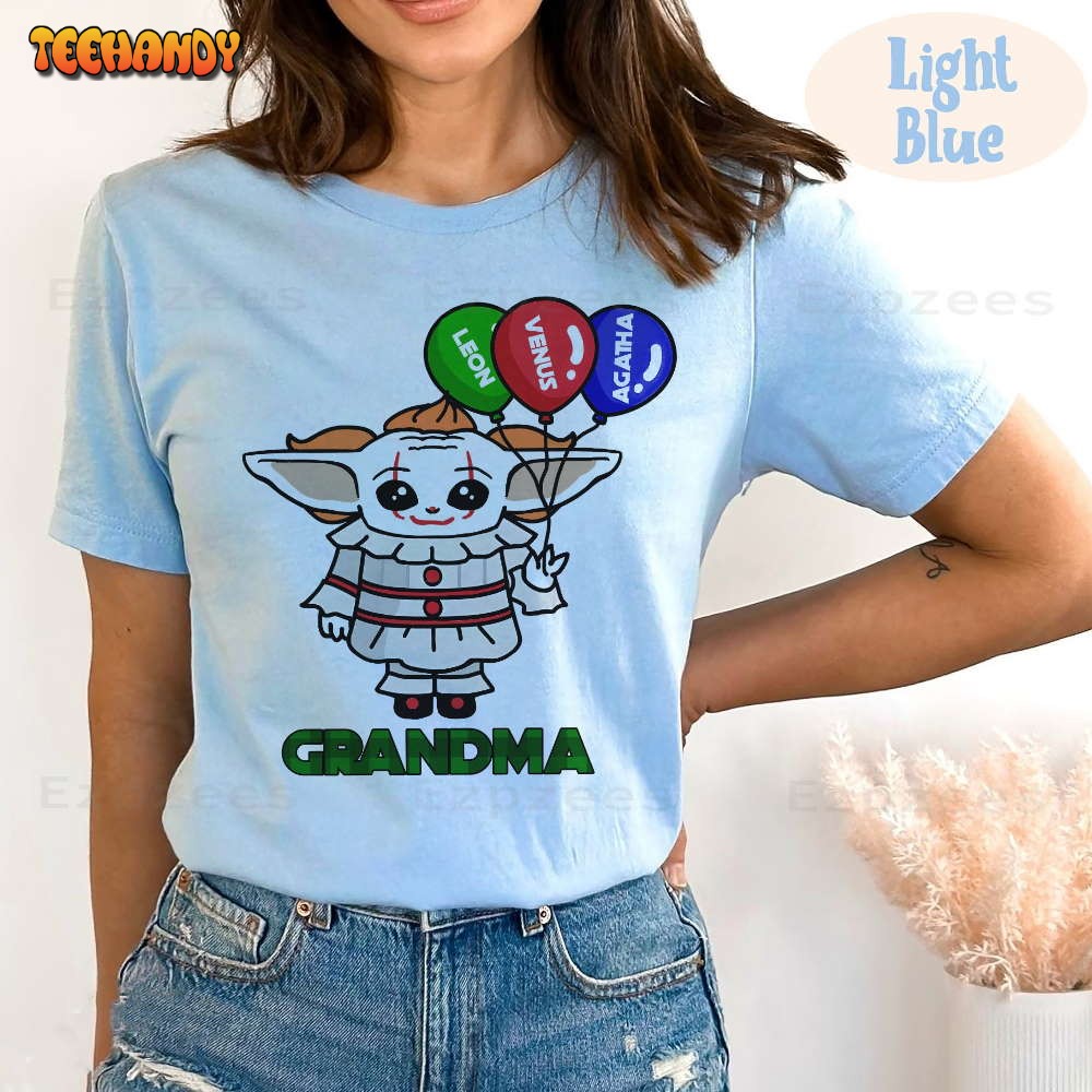 Yoda Clown Grandma Halloween Shirt, Cute Grandma Halloween Monster Shirt Yoda Clown Grandma Halloween Shirt, Cute Grandma Halloween Monster Shirt