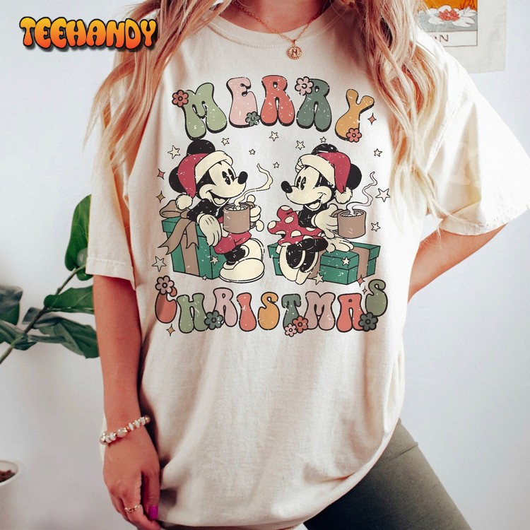 Comfort Colors Vintage Mickey and Minnie Christmas shirt, Sweatshirt