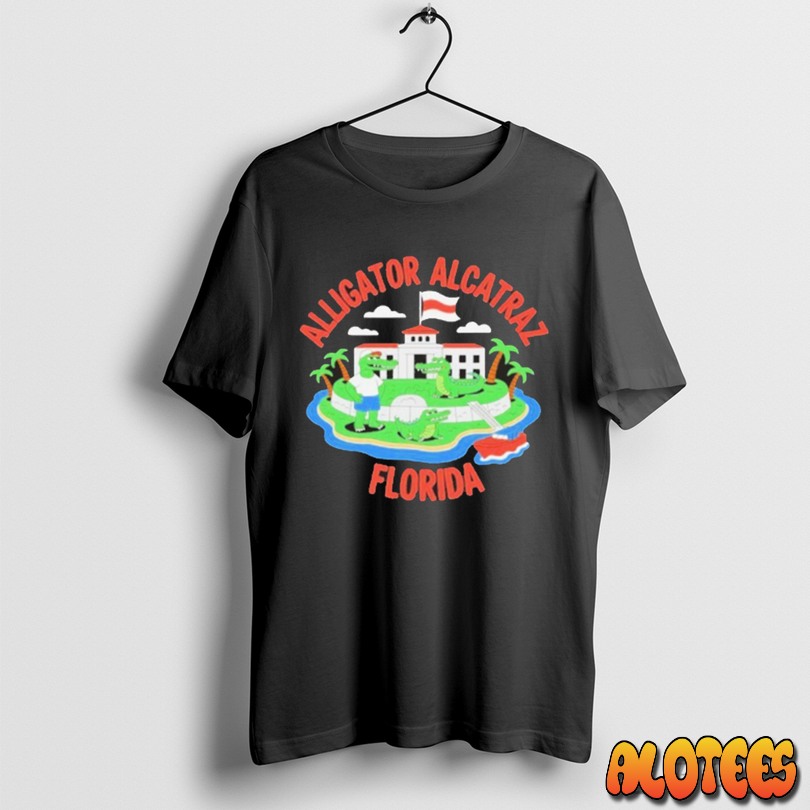 Alligator Alcatraz Florida Prison Island Cartoon Unisex T Shirt