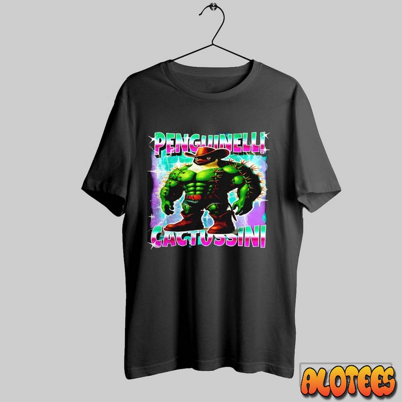 Penguinelli Cactussini Italian Brainrot Penguin Cactus Unisex T Shirt
