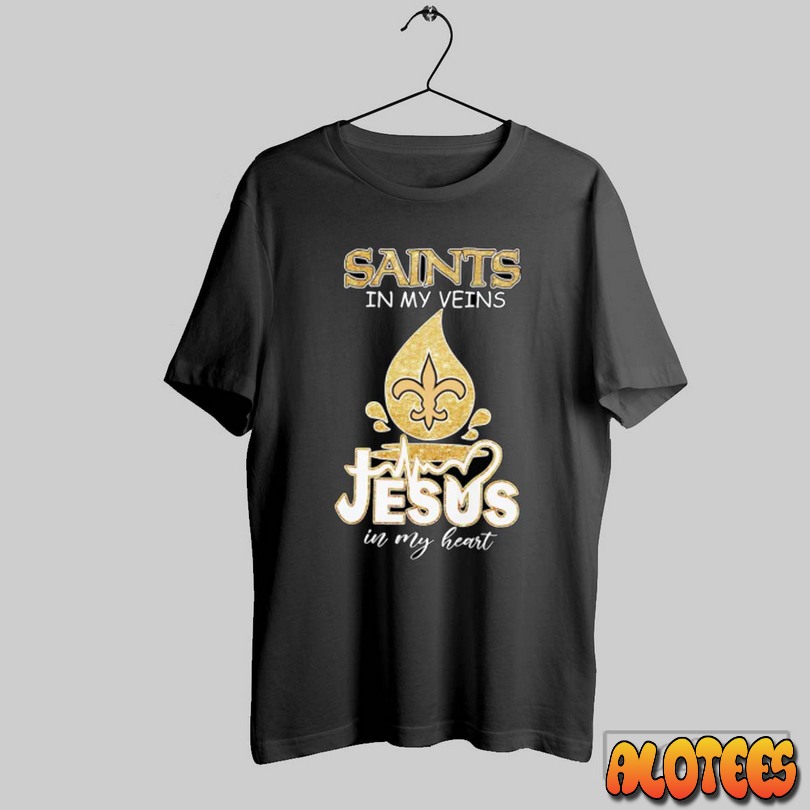 Saints In My Veins Jesus In My Heart Diamond Blood Unisex T Shirt