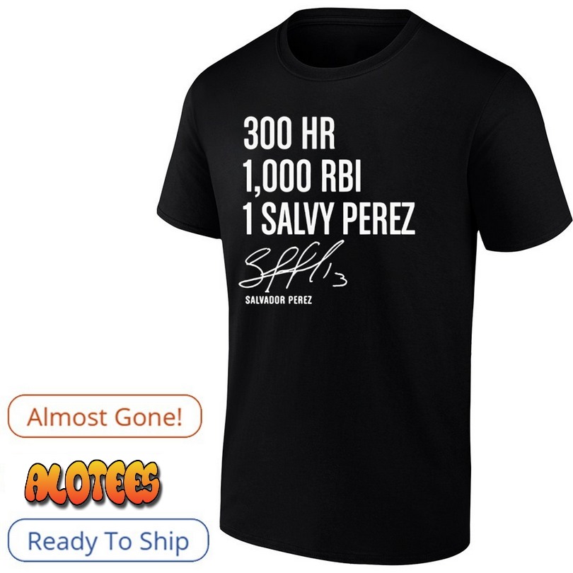 300 Homers 1000 RBI 1 Salvador Perez Signature Shirt