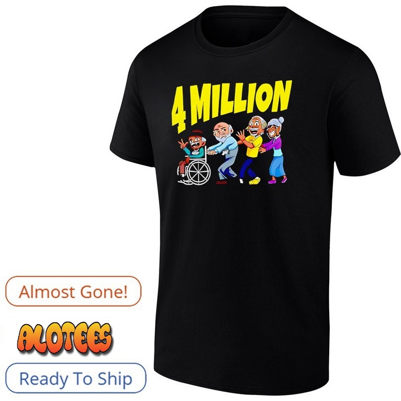 4 Million Subscribers Black T Shirt